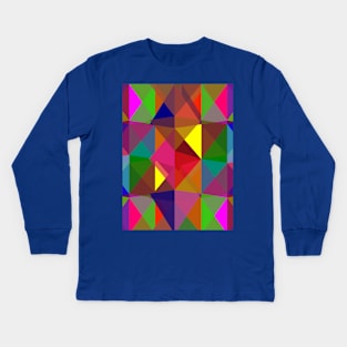 Multicolored triangular geometry Kids Long Sleeve T-Shirt